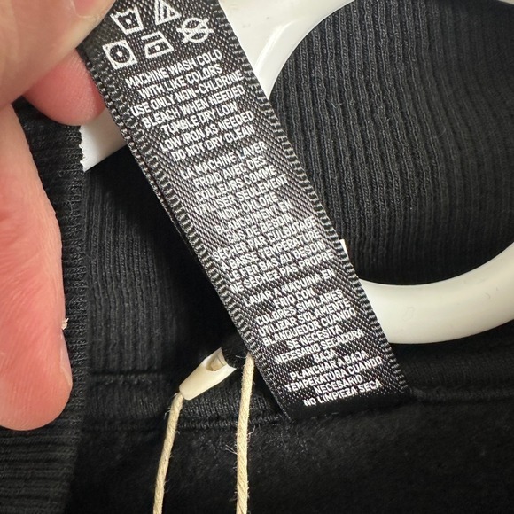 Skims Black Cotton Fleece Mock‎ Neck Pullover Sweater Black Womens Small NEW NWT - Picture 7 of 16